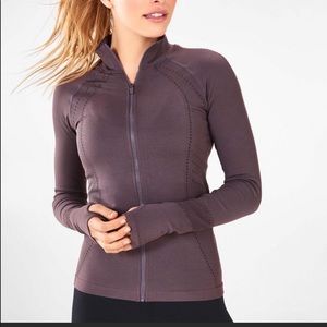 Fabletics Delta Seamless Zip Up Jacket Shadow